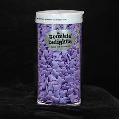 Purple Confetti Little Butterfly - Nut Free Halal Sprinkles Cake Decor (Top 14 Allergen Free, Naturally Sourced Ingredients, Plant-based, Clean Label Free From GMO, Hydrogenated Fat, Palm oil, Certified Vegan, BRC, Kosher & FDA)