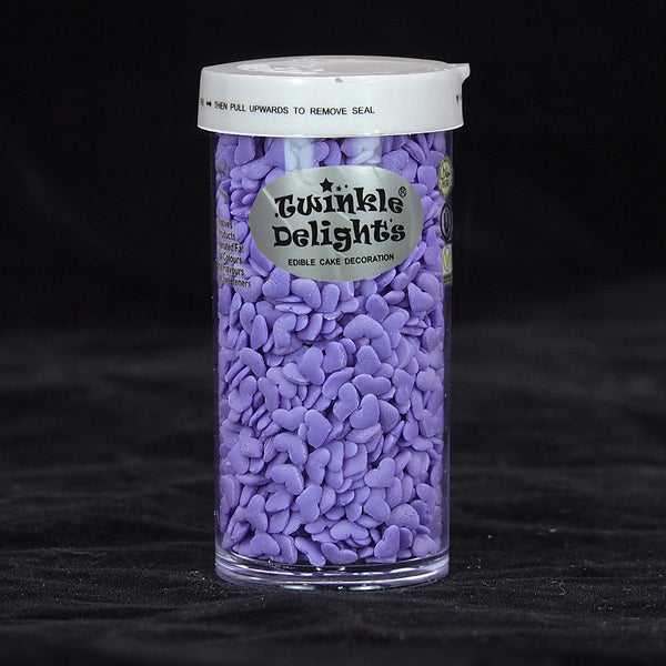 Purple Confetti Mini Heart - Gluten Free Nuts Free Sprinkles For Cake