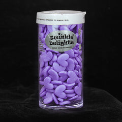 Purple Confetti Super Heart - Nuts Free Kosher Certified Sprinkles (Top 14 Allergen Free, Naturally Sourced Ingredients, Plant-based, Clean Label Free From GMO, Hydrogenated Fat, Palm oil, Vegan, BRC, Halal & FDA)