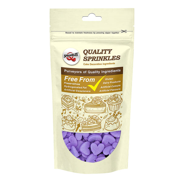 Purple Confetti Super Heart - Nuts Free Kosher Certified Sprinkles