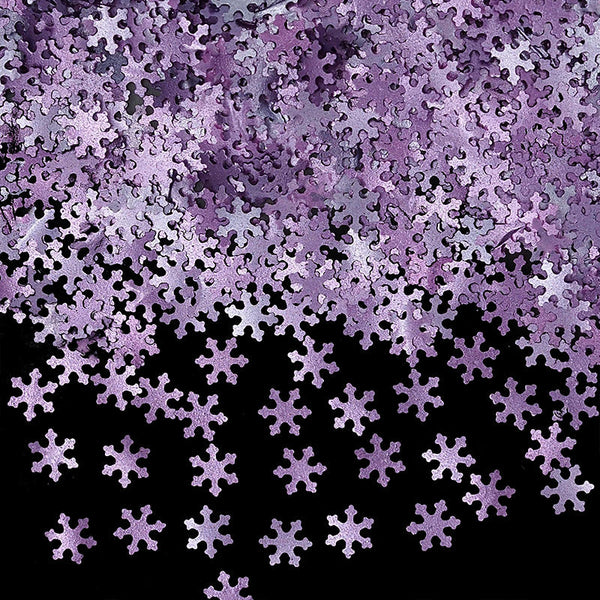 Purple Glitter Snowflakes - Gluten Free Halal Edible Cake Decoration