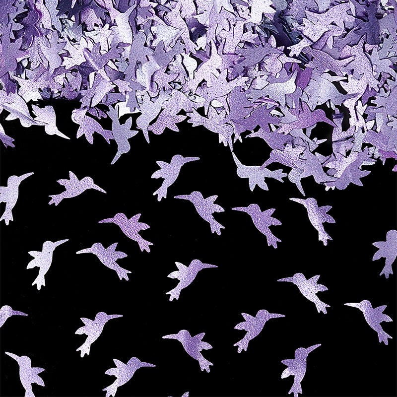 Purple Glitter Hummingbird - Dairy Free Sugar Free Edible Decoration