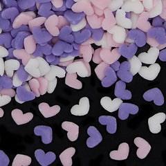 Purple White Pink Confetti Heart - Dairy Free Nuts Free Sprinkles (Top 14 Allergen Free, Naturally Sourced Ingredients, Plant-based, Clean Label Free From GMO, Hydrogenated Fat, Palm oil, Certified Vegan, BRC, Kosher, Halal & FDA)