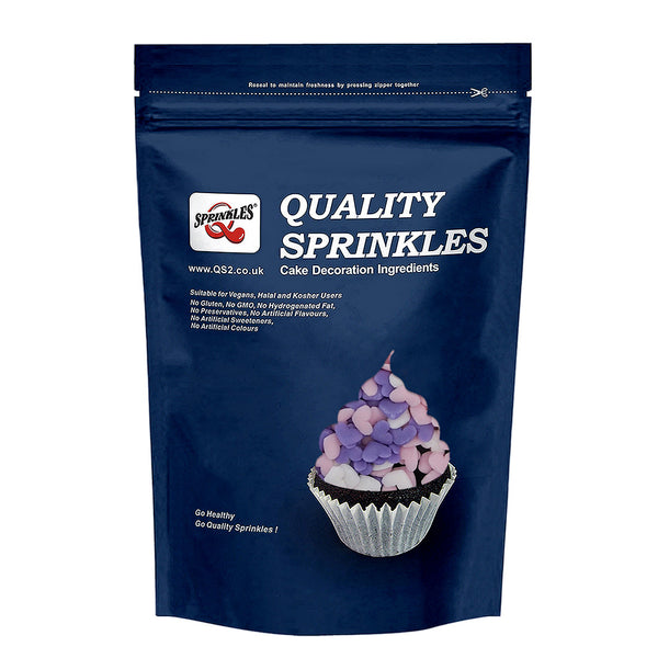 Purple White Pink Confetti Heart - Dairy Free Nuts Free Sprinkles