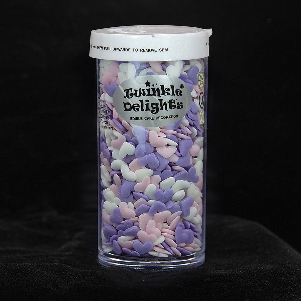 Purple White Pink Confetti Heart - Dairy Free Nuts Free Sprinkles