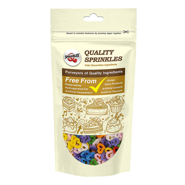 Rainbow Confetti Angel Heart - Nuts Free Halal Certified Sprinkles