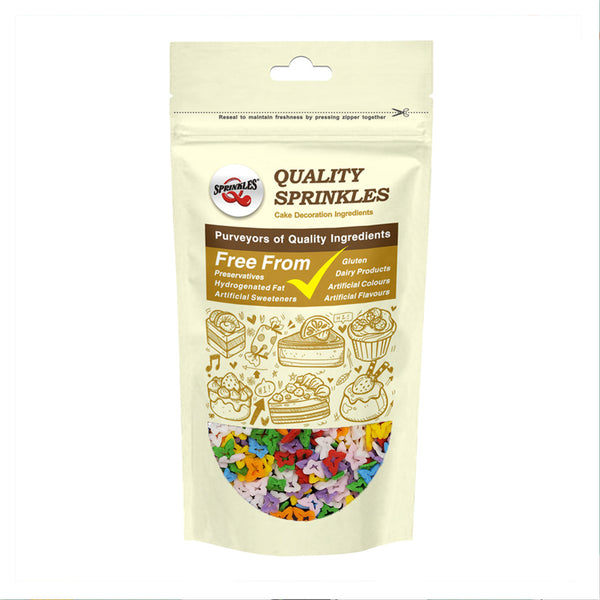 Rainbow Confetti Butterfly - Gluten Free Dairy Free Halal Sprinkles