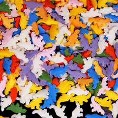 Rainbow Confetti Dinosaur - Non Dairy Kosher Certified Vegan Sprinkles (Top 14 Allergen Free, Naturally Sourced Ingredients, Plant-based, Clean Label Free From GMO, Hydrogenated Fat, Palm oil, BRC, Halal & FDA)