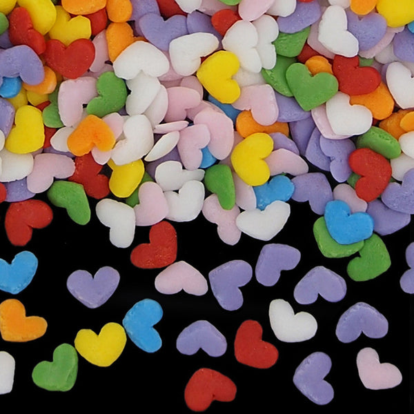Rainbow Confetti Heart - Soya Free Halal Sprinkles Cake Decoration