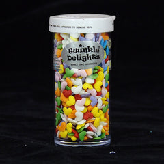 Rainbow Confetti Heart - Soya Free Halal Sprinkles Cake Decoration (Top 14 Allergen Free, Naturally Sourced Ingredients, Plant-based, Clean Label Free From GMO, Hydrogenated Fat, Palm oil, Certified Vegan, BRC, Kosher & FDA)