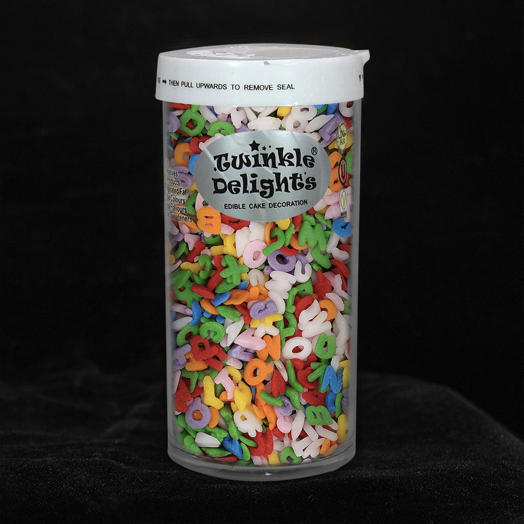 Rainbow Confetti Alphabets - Dairy Free Kosher Certified Sprinkles