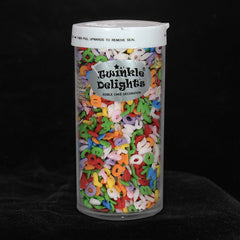 Rainbow Confetti Alphabets - Dairy Free Kosher Certified Sprinkles (Top 14 Allergen Free, Naturally Sourced Ingredients, Plant-based, Clean Label Free From GMO, Hydrogenated Fat, Palm oil, Vegan, BRC, Halal & FDA)