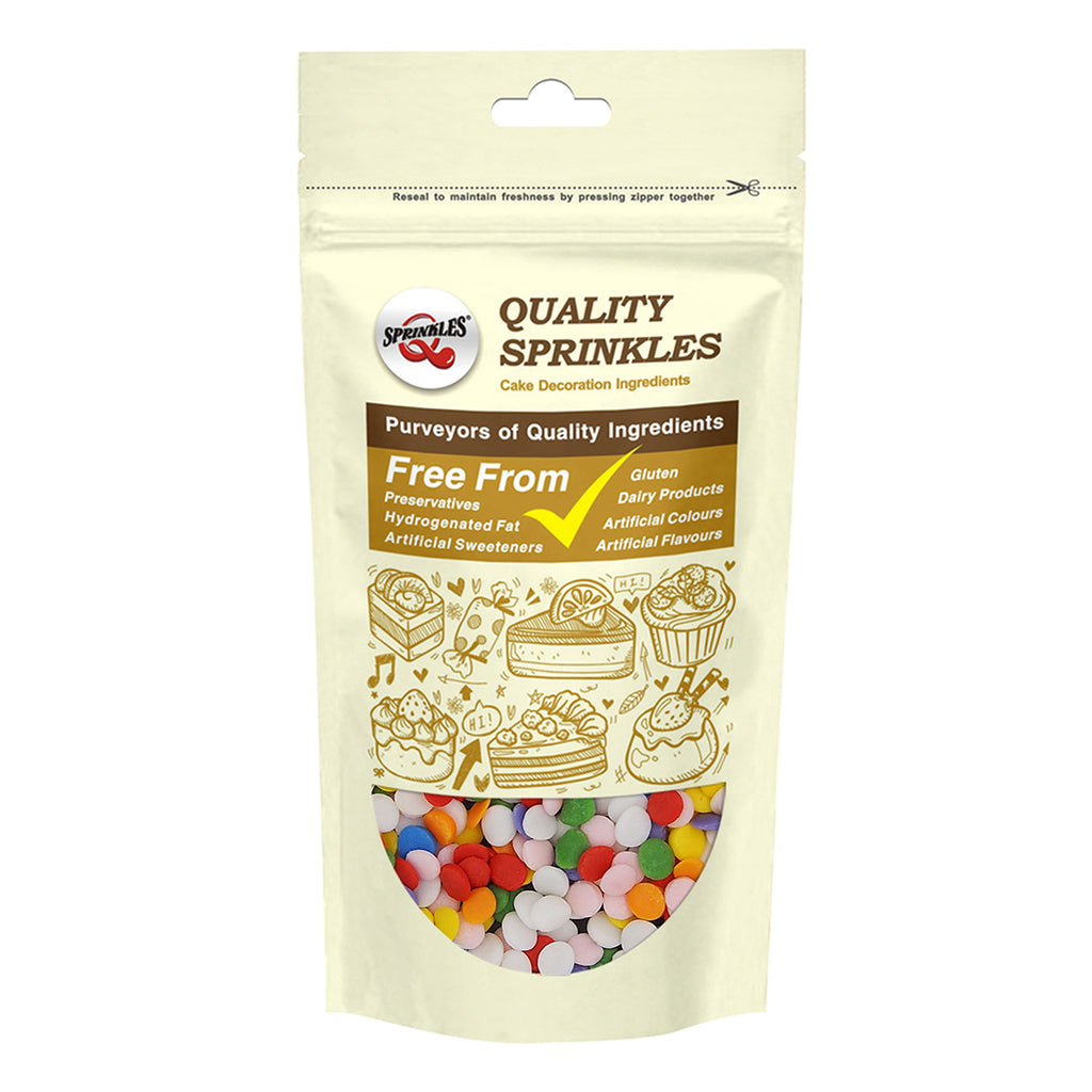 Rainbow Confetti Sequins - No Dairy No Soya Halal Certified Sprinkles