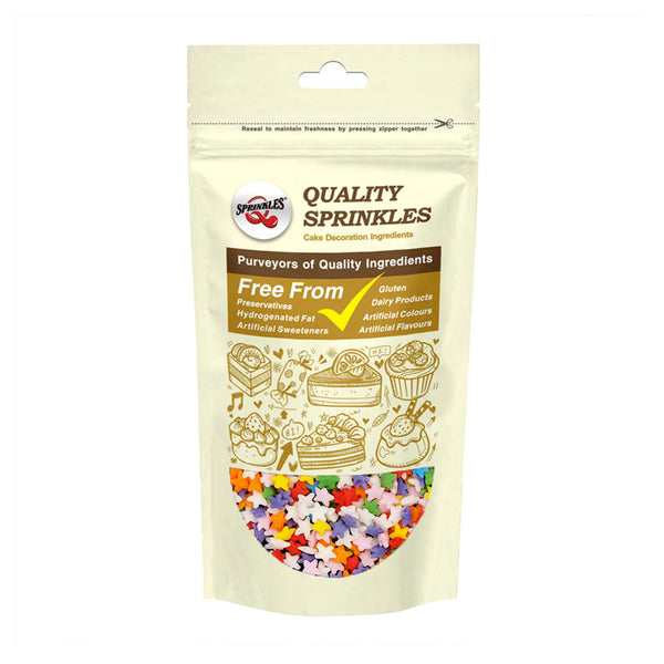 Rainbow Confetti Stars - Dairy Free Halal Sprinkles Cake Decoration