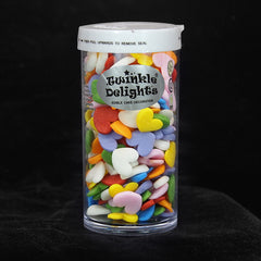 Rainbow Confetti Super Heart - Non Dairy Soy Free Sprinkles Cake Decor (Top 14 Allergen Free, Naturally Sourced Ingredients, Plant-based, Clean Label Free From GMO, Hydrogenated Fat, Palm oil, Certified Vegan, BRC, Kosher, Halal & FDA)