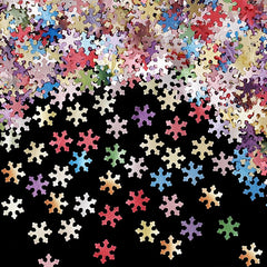 Rainbow Glitter Snowflakes - Gluten Free Halal Edible Cake Decoration (Top 14 Allergen Free, Naturally Sourced Ingredients, Plant-based, Clean Label Free From GMO, Hydrogenated Fat, Palm oil, Certified Vegan, BRC, Kosher & FDA)