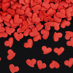 Red Confetti Big Heart - Nuts Free Kosher Certified Sprinkles For Cake (Top 14 Allergen Free, Naturally Sourced Ingredients, Plant-based, Clean Label Free From GMO, Hydrogenated Fat, Palm oil, Vegan, BRC, Halal & FDA)