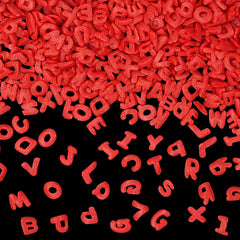 Red Confetti Alphabets - Nuts Free Kosher Certified Sprinkles For Cake (Top 14 Allergen Free, Naturally Sourced Ingredients, Plant-based, Clean Label Free From GMO, Hydrogenated Fat, Palm oil, Vegan, BRC, Halal & FDA)