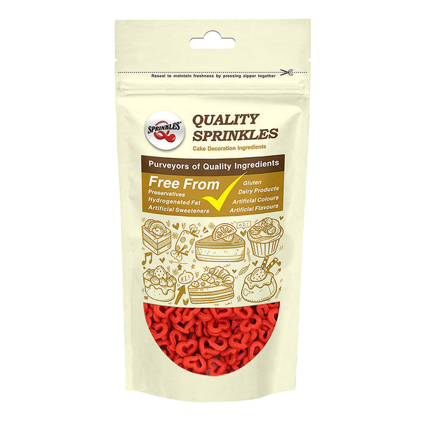 Red Confetti Angel Heart - Soy Free Clean Label Sprinkles Cake Decor