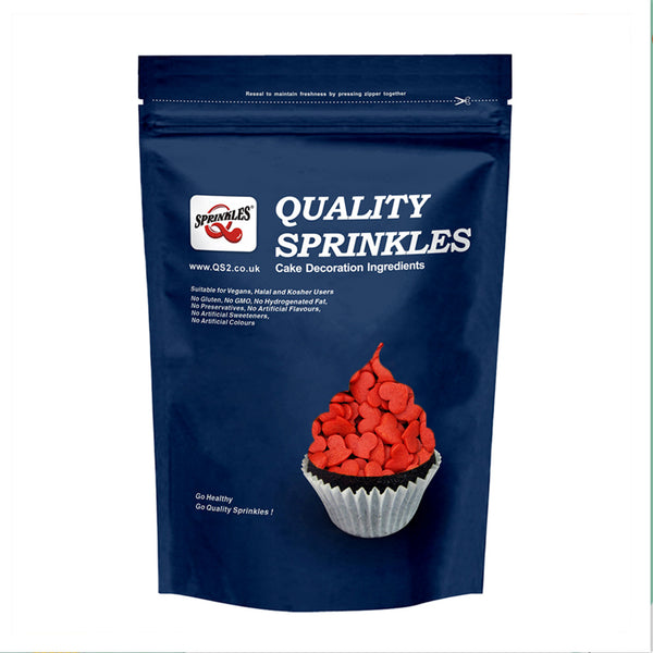 Red Confetti Big Heart - Nuts Free Kosher Certified Sprinkles For Cake