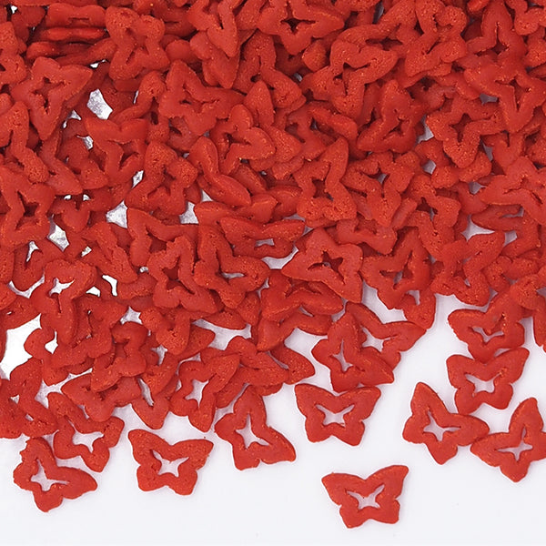 Red Confetti Butterfly - Nut Free Kosher Certified Sprinkles For Cake