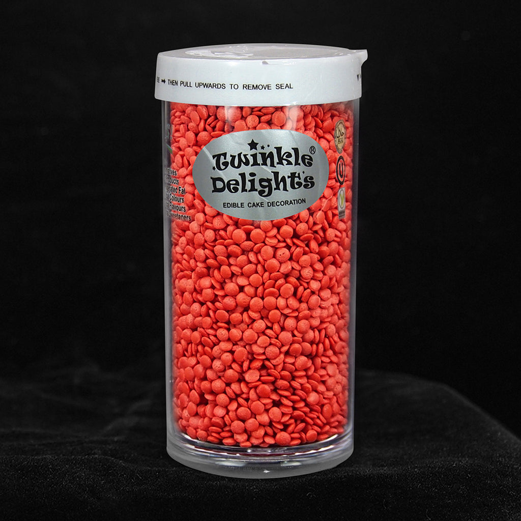 Red Confetti Dots - No Gluten Kosher Certified Sprinkles Cake Decor