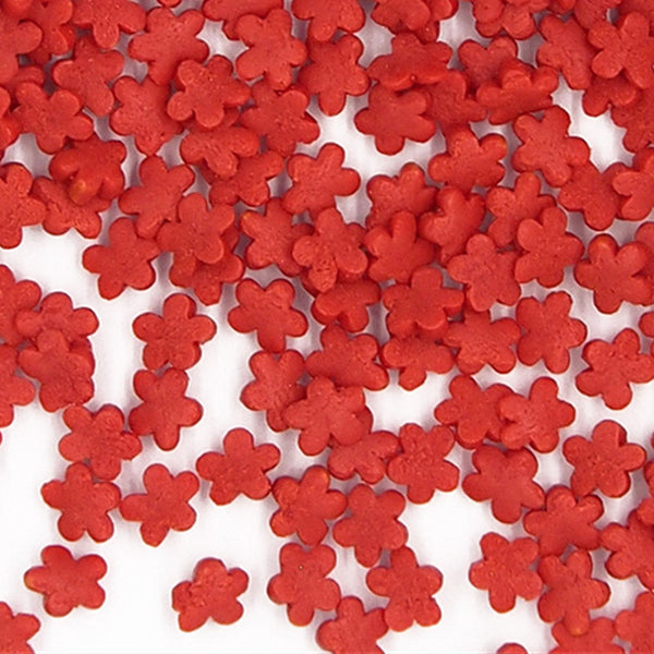 Red Confetti Flower - Dairy Free Clean Label Sprinkles Cake Decoration