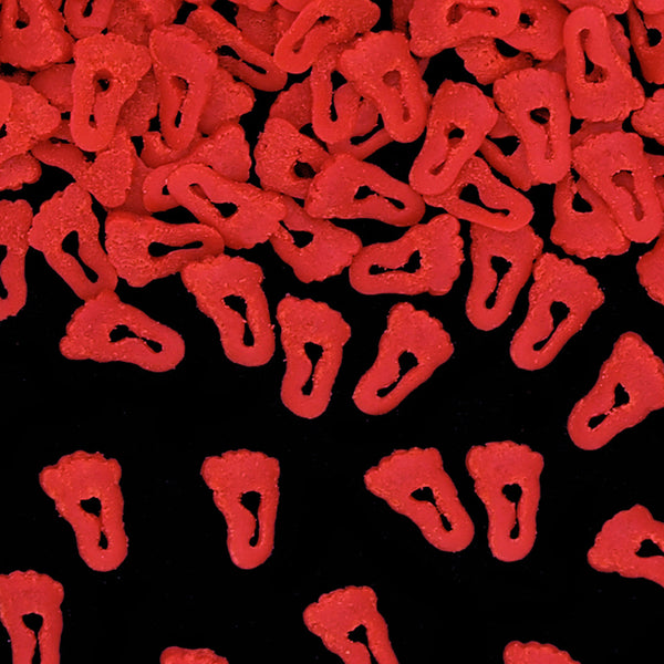 Red Confetti Footprint - Nuts Free Natural Ingredients Vegan Sprinkles