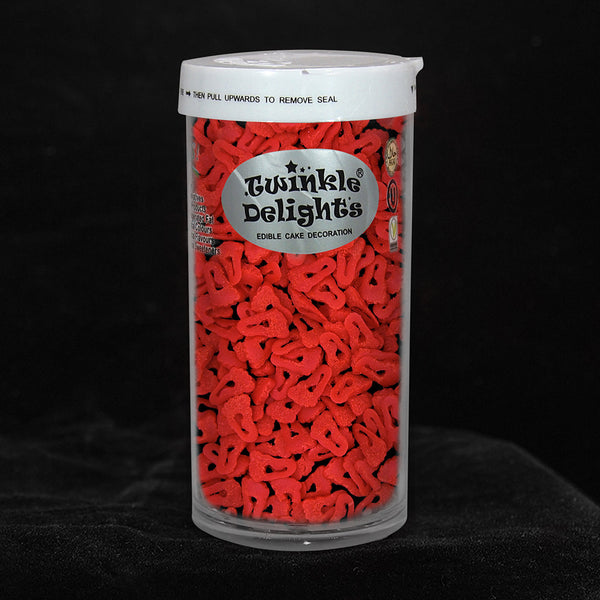 Red Confetti Footprint - Nuts Free Natural Ingredients Vegan Sprinkles