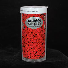 Red Confetti Footprint - Nuts Free Natural Ingredients Vegan Sprinkles (Top 14 Allergen Free, Plant-based, Clean Label Free From GMO, Hydrogenated Fat, Palm oil, BRC, Kosher, Halal & FDA)