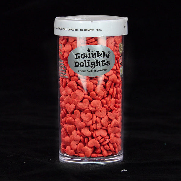 Red Confetti Heart - Clean Label Vegan Sprinkles Cake Decorations