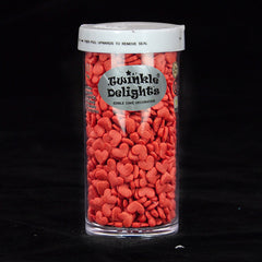 Red Confetti Heart - Clean Label Vegan Sprinkles Cake Decorations (Top 14 Allergen Free, Naturally Sourced Ingredients, Plant-based, Clean Label Free From GMO, Hydrogenated Fat, Palm oil, BRC, Kosher, Halal & FDA)
