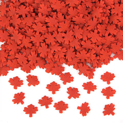 Red Confetti Maple Leaves - Dairy Free Halal Sprinkles Cake Decoration (Top 14 Allergen Free, Naturally Sourced Ingredients, Plant-based, Clean Label Free From GMO, Hydrogenated Fat, Palm oil, Certified Vegan, BRC, Kosher & FDA)
