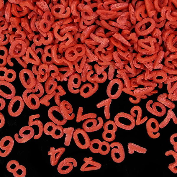 Red Confetti Number - No Nut Natural Ingredients Sprinkles Cake Décor