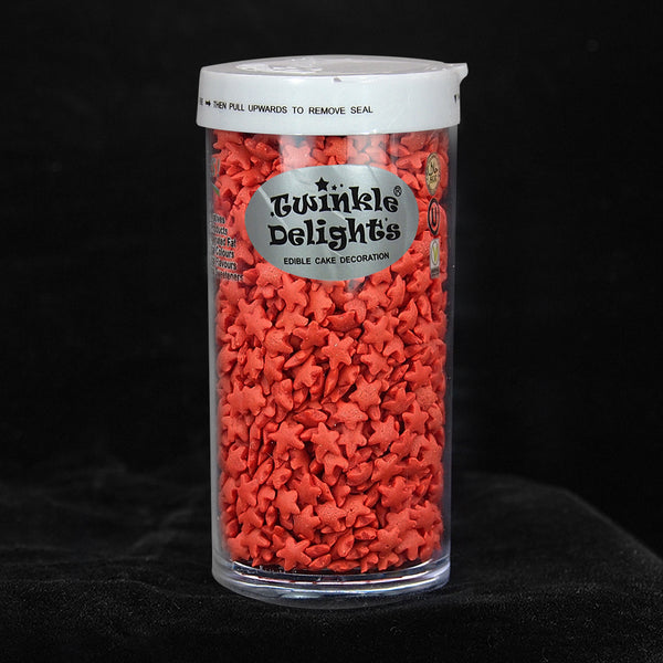 Red Confetti Star - Soya Free Clean Label Sprinkles Cake Decoration