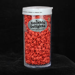Red Confetti Star - Soya Free Clean Label Sprinkles Cake Decoration (Top 14 Allergen Free, Naturally Sourced Ingredients, Plant-based, Free From GMO, Hydrogenated Fat, Palm oil, Certified Vegan, BRC, Kosher, Halal & FDA)