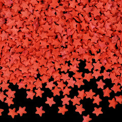Red Confetti Star - Soya Free Clean Label Sprinkles Cake Decoration (Top 14 Allergen Free, Naturally Sourced Ingredients, Plant-based, Free From GMO, Hydrogenated Fat, Palm oil, Certified Vegan, BRC, Kosher, Halal & FDA)