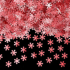 Red Glitter Snowflakes - Gluten Free Non GMO Vegan Edible Decoration (Top 14 Allergen Free, Naturally Sourced Ingredients, Plant-based, Clean Label, Hydrogenated Fat, Palm oil, BRC, Kosher, Halal & FDA)