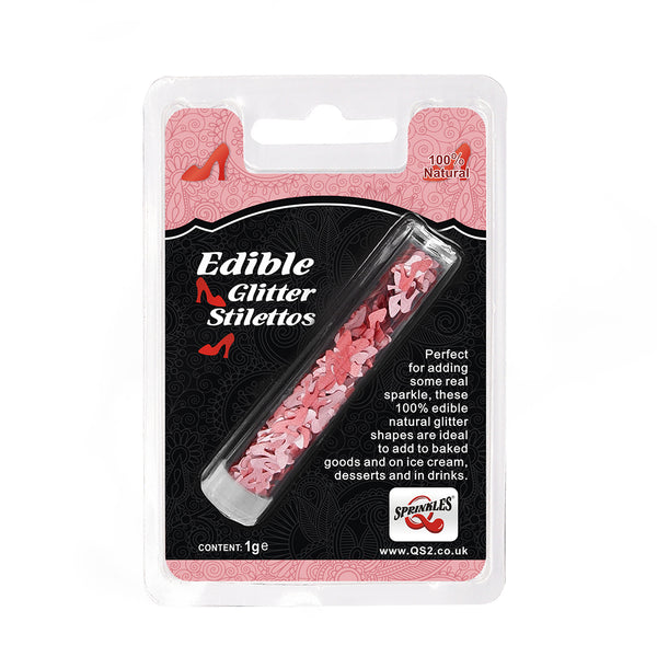 Red Glitter Stilettos - Dairy Free Kosher Certified Edible Decoration