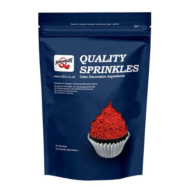 Red Jimmies - No Nuts Natural Ingredients Halal Sprinkles For Cakes