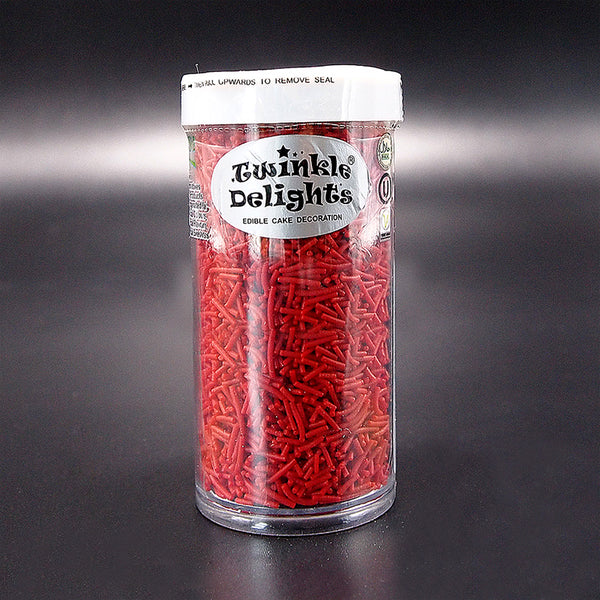 Red Jimmies - No Nuts Natural Ingredients Halal Sprinkles For Cakes