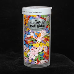 Rainbow Confetti Footprint - Non Dairy Kosher Certified Sprinkles (Top 14 Allergen Free, Naturally Sourced Ingredients, Plant-based, Clean Label Free From GMO, Hydrogenated Fat, Palm oil, Vegan, BRC, Halal & FDA)