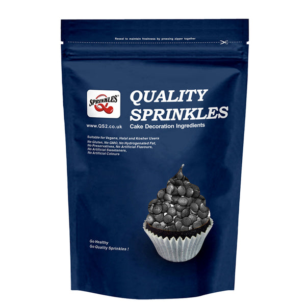 Shimmer Black Confetti Sequins - Nuts Free Halal Sprinkles For Cake