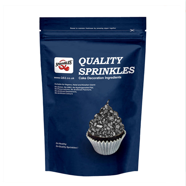 Shimmer Black Sparkling Sugar - Soya Free Halal Certified Sprinkles