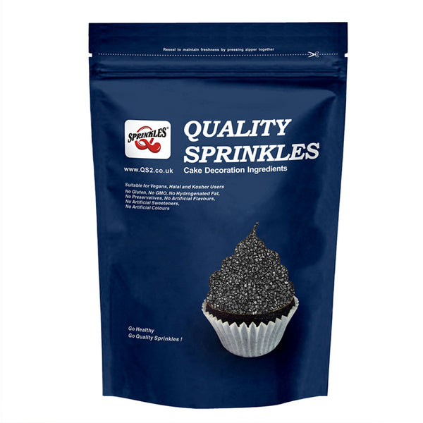 Shimmer Black Sugar Crystals - Soya Free Halal Certified Sprinkles