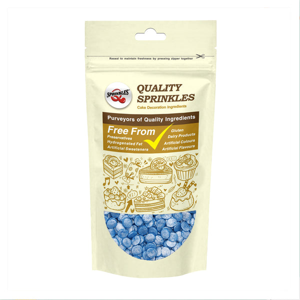 Shimmer Blue Confetti 8MM Big Sequins - Natural Ingredients Sprinkles