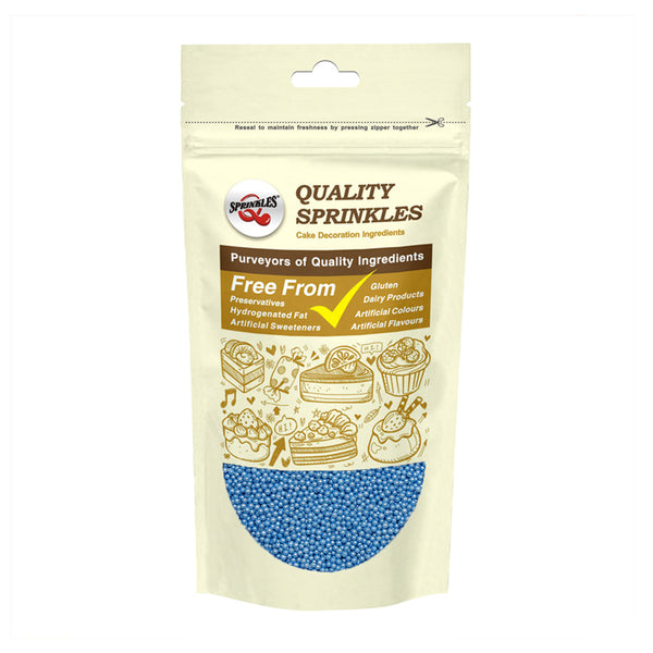 Shimmer Blue Nonpareils - Gluten Free Halal Sprinkles Cake Decoration