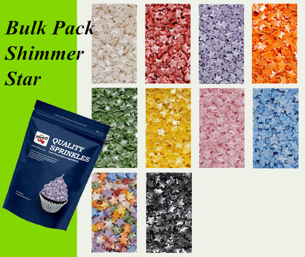 Bulk Pack Shimmer Confetti Star - Soya Free Vegan Sprinkles For Cake