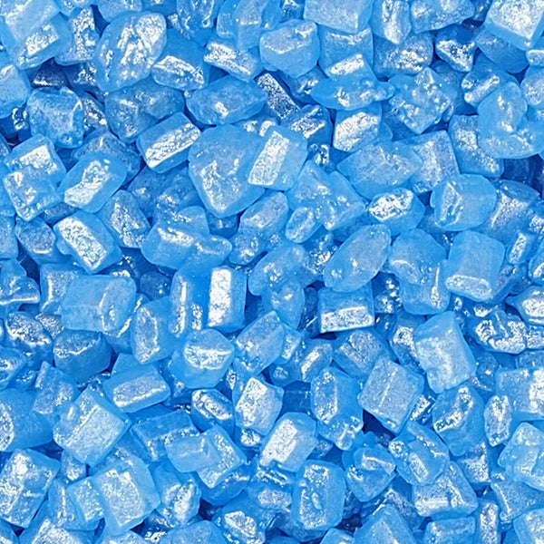 Shimmer Blue Sugar Rocs - No Gluten Clean Label Sprinkles For Cake