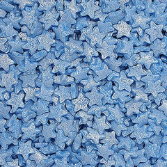 Shimmer Blue Confetti Star - No Soya No Nut Kosher Certified Sprinkles (Top 14 Allergen Free, Naturally Sourced Ingredients, Plant-based, Clean Label Free From GMO, Hydrogenated Fat, Palm oil, Vegan, BRC, Halal & FDA)